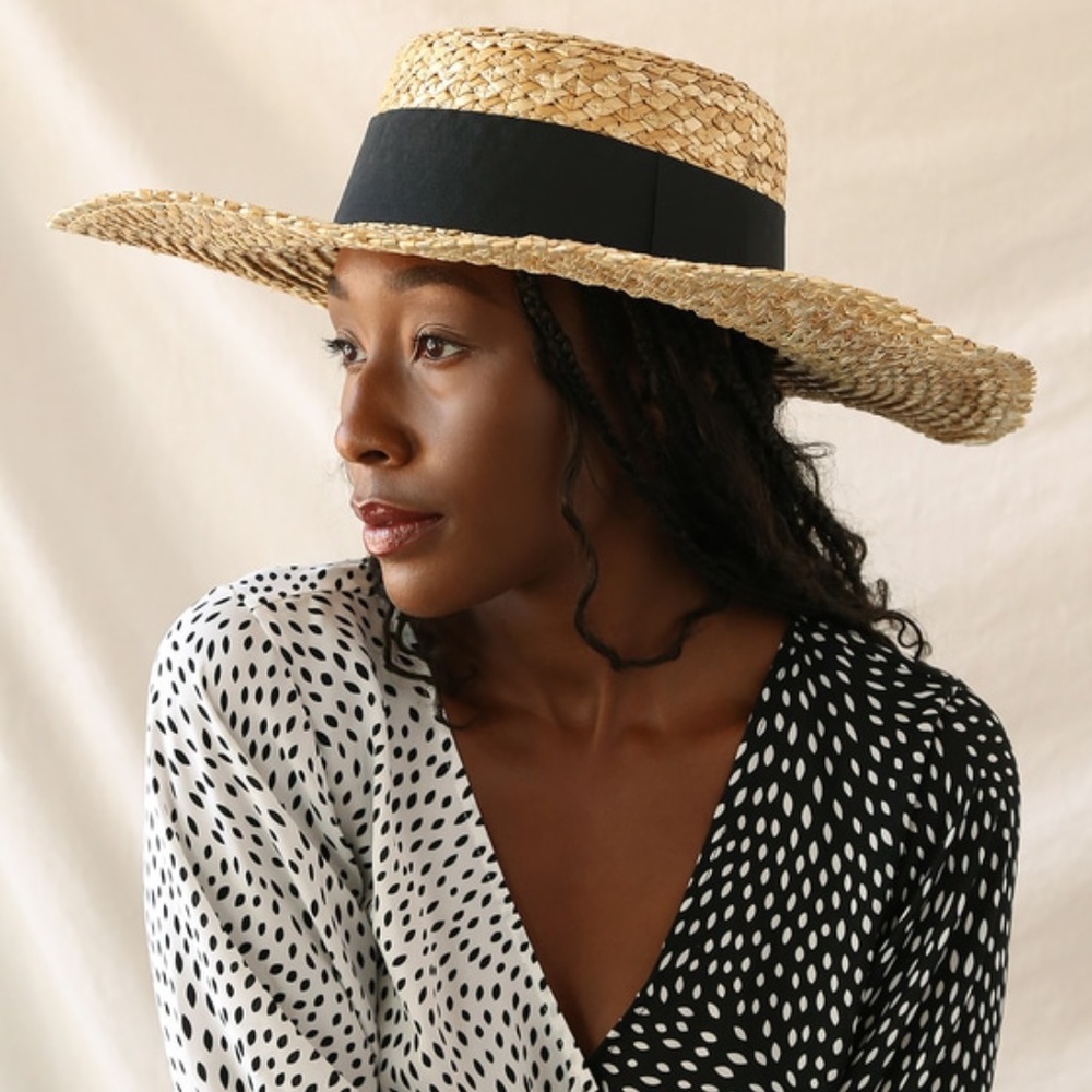 Wide Brim Oversized Boho Straw Round Beach Sun Hat - Picture 3 of 5